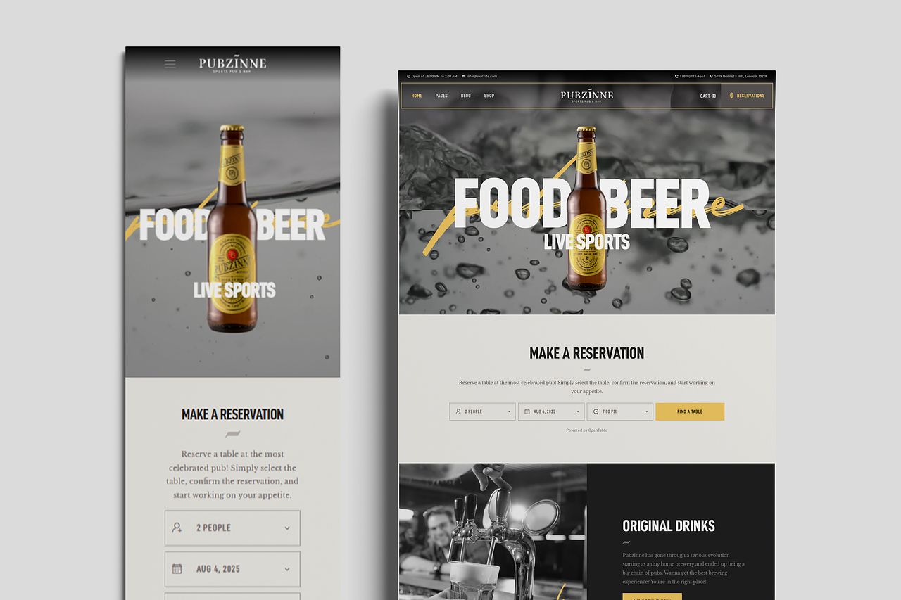 Landing page BAR/PUB Irlande Wordpress