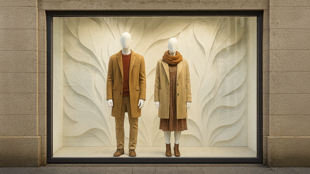 Merchandising et décoration de vitrine