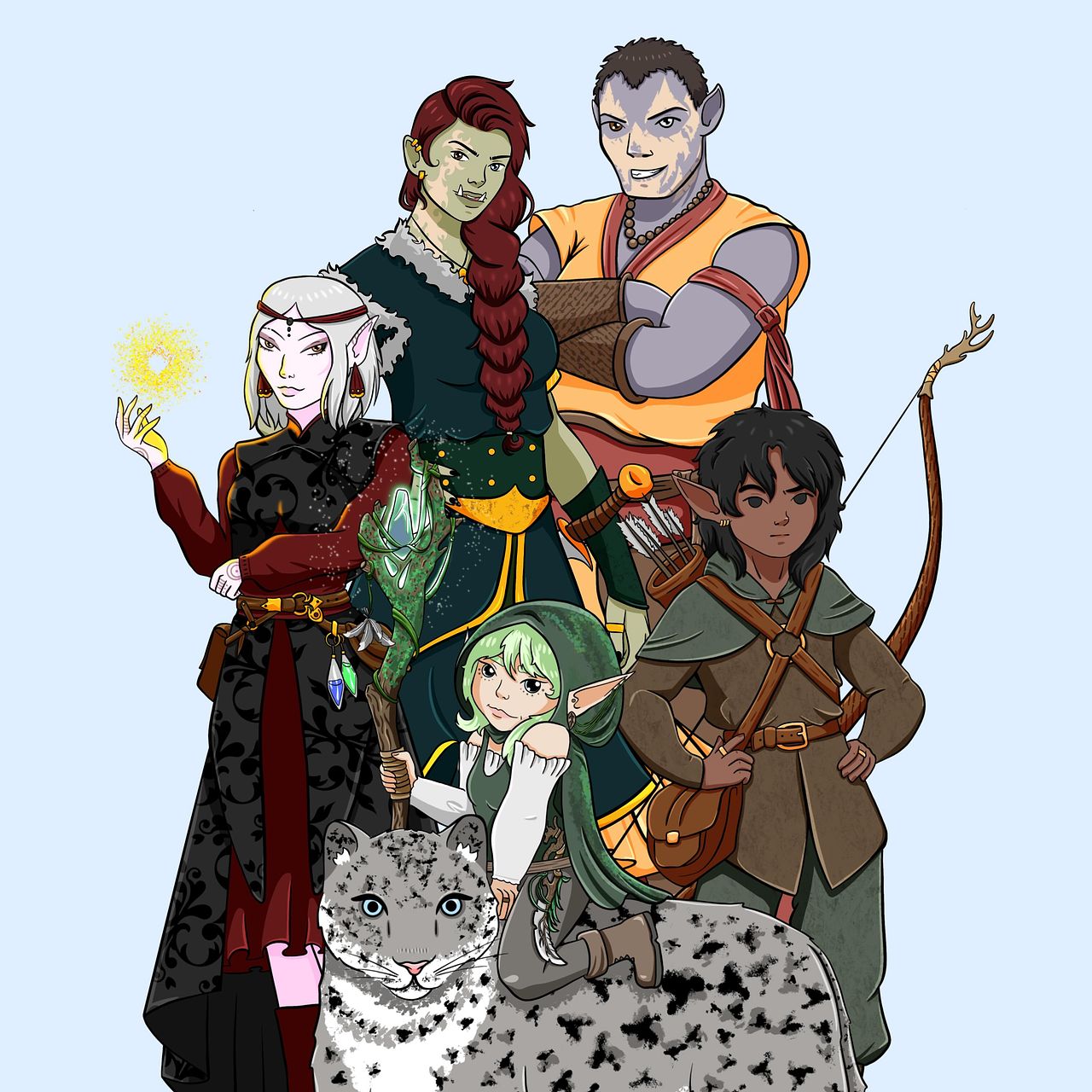 Illustration de personnages pour un jeu de rôle