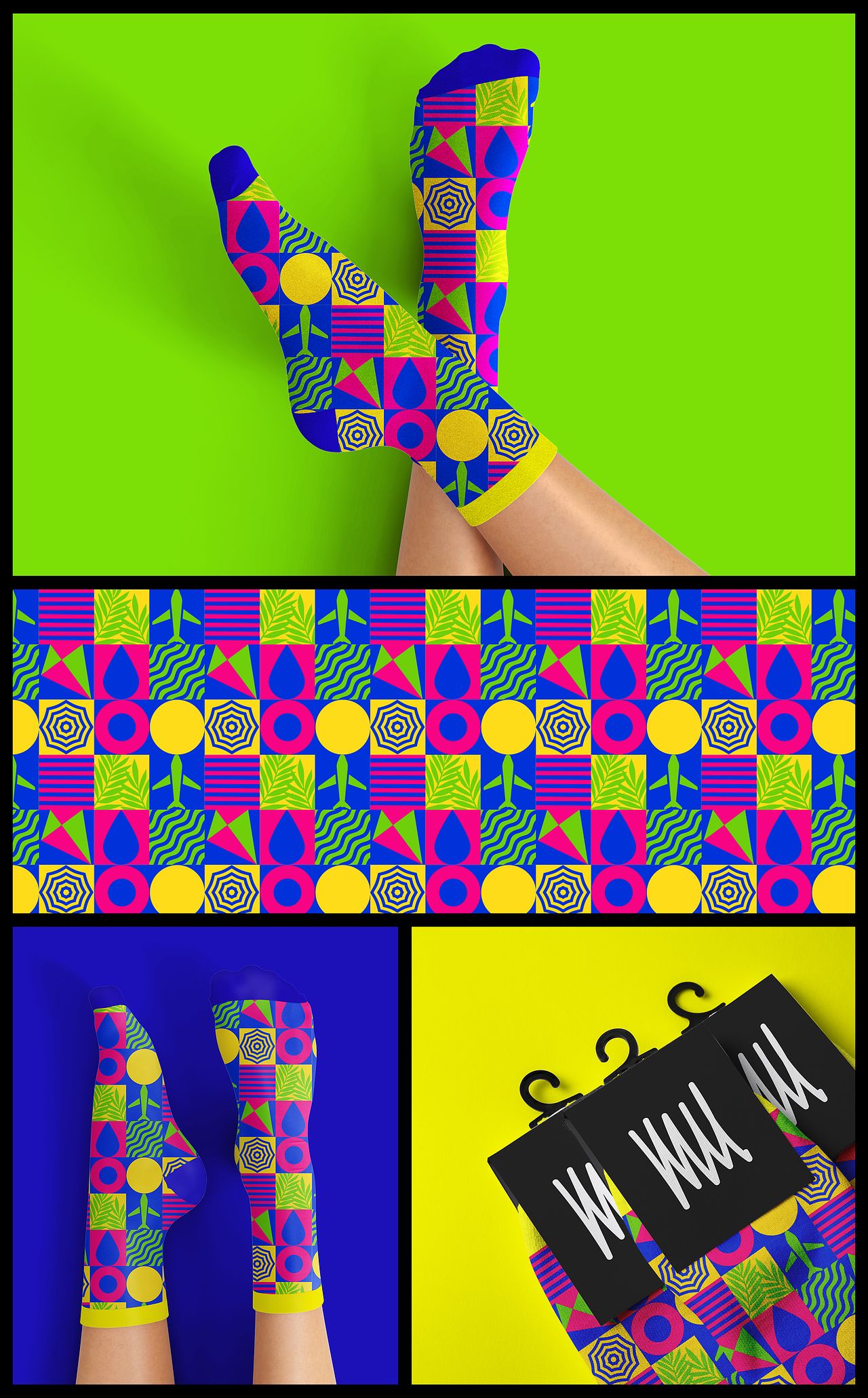 Motif "Les chaussettes sont en vacances"