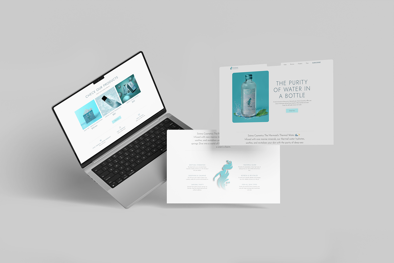 Web design landing page boutique de cosmétiques