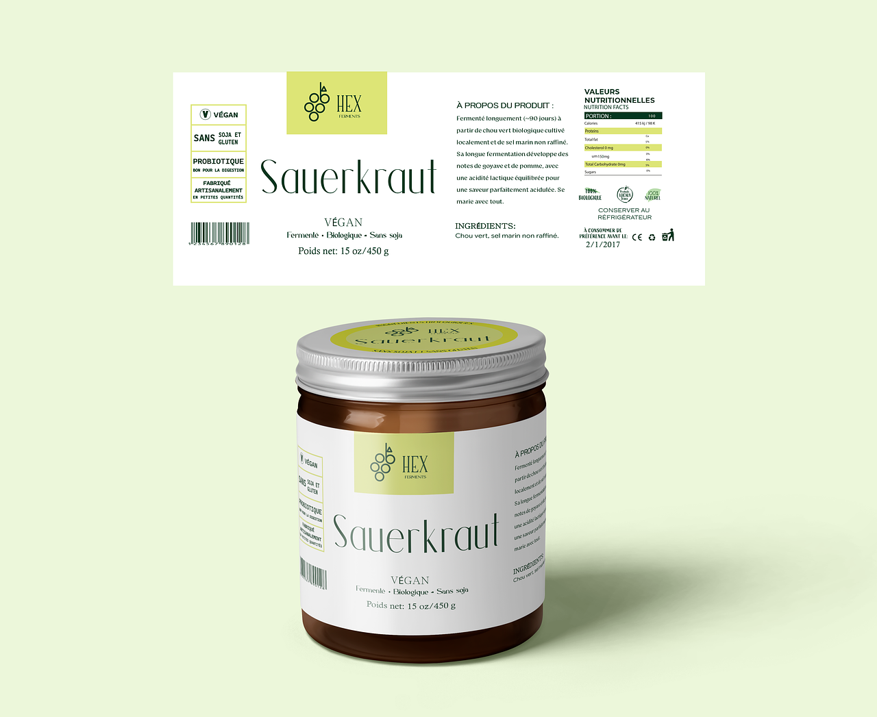 Design d'étiquette pour Sauerkraut biologique