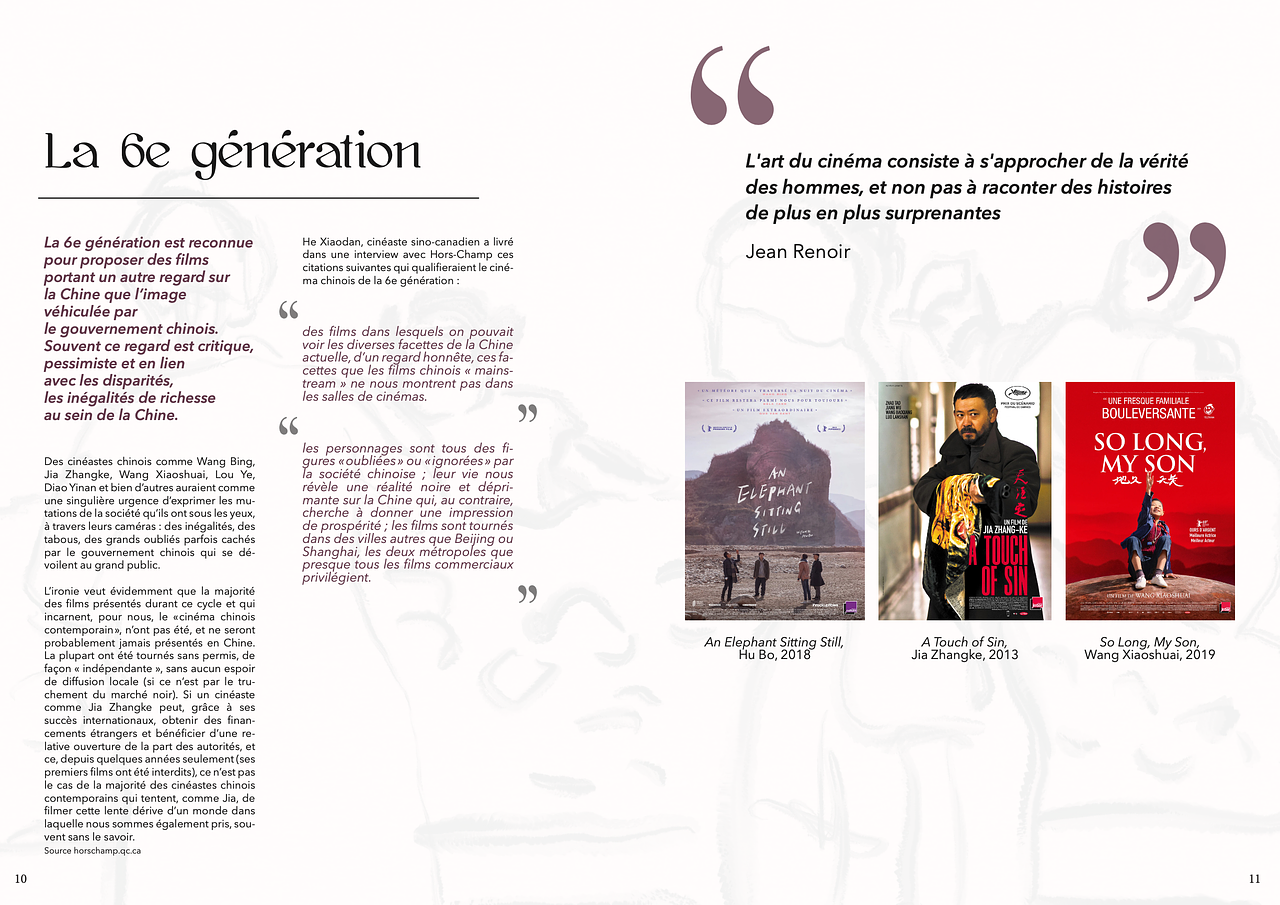 Double page : La 6e génération du cinéma chinois