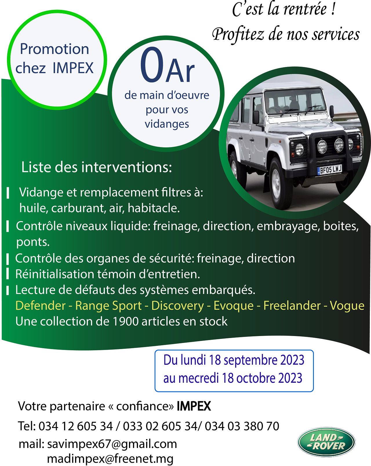 Affiche sur une promotion