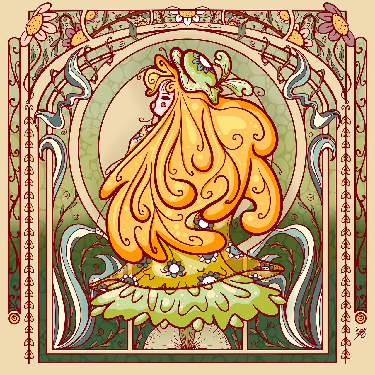 Illustration inspiration Mucha