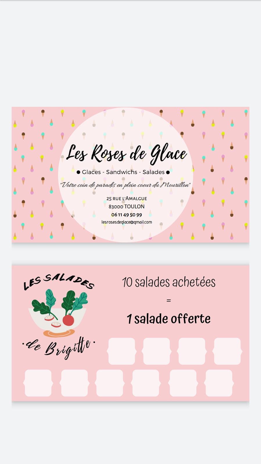 Carte de visite Glacier Saladerie
