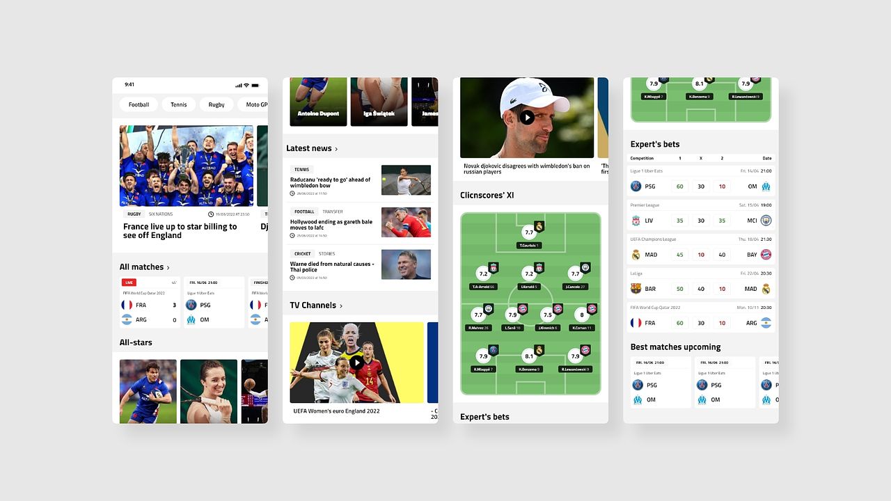 UX UI Design | Application sportive