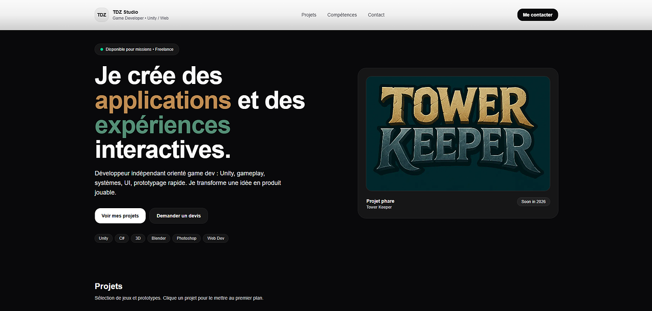 Game Portfolio - Home Page