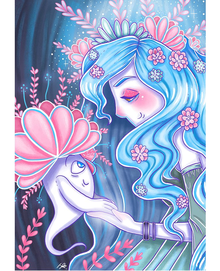 Natural mother and a spirit of nature