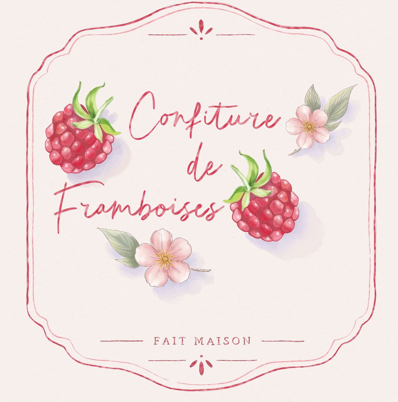 Illustration étiquette artisanale confiture