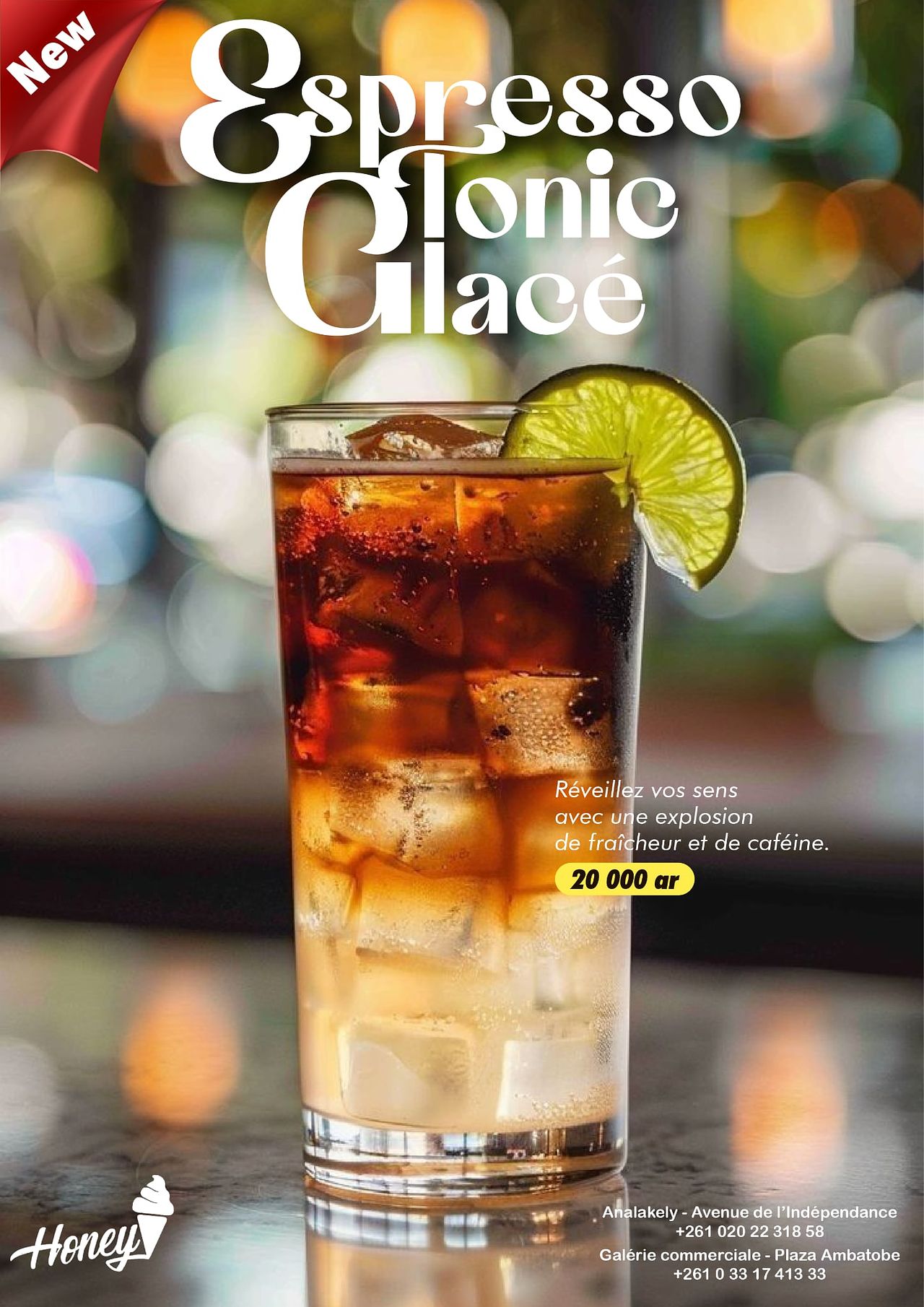 Affiche Salon de thé - Glacier artisanal HONEY