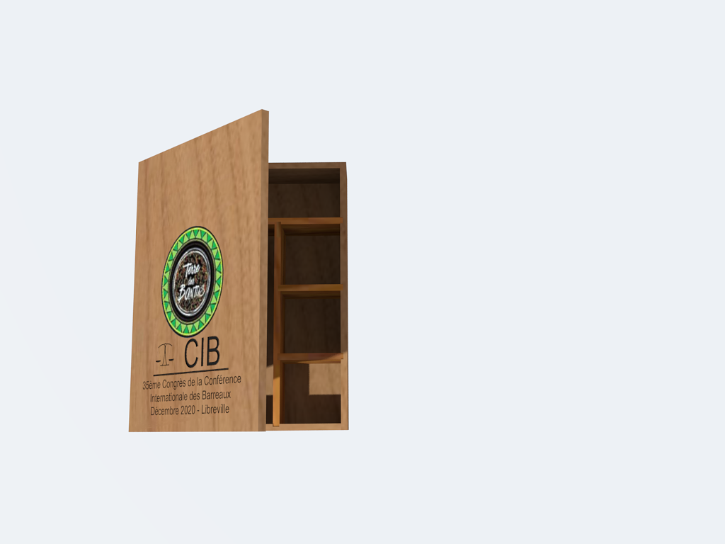 Illustration d'un coffret cadeau, en bois