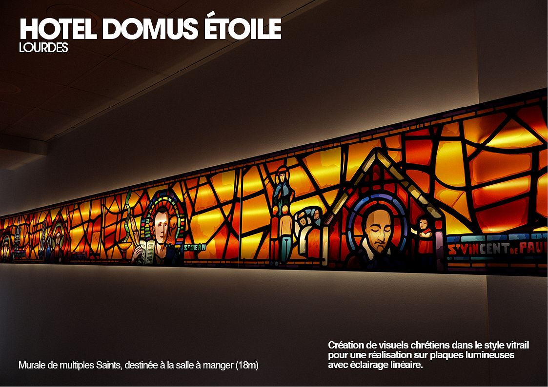 Murale des Saints - Hotel Domus Étoile Lourdes