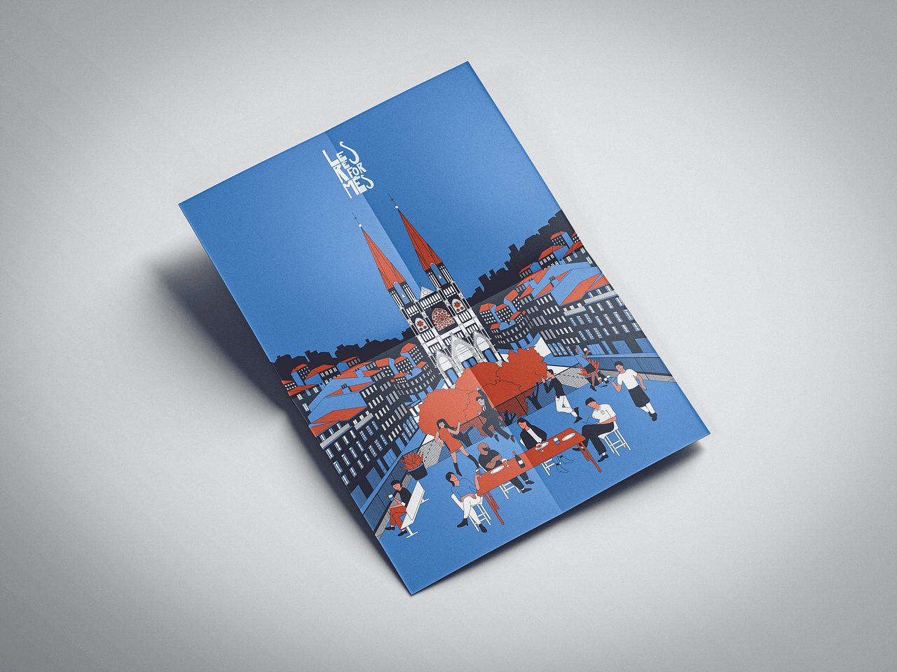 Illustration pour un restaurant rooftop