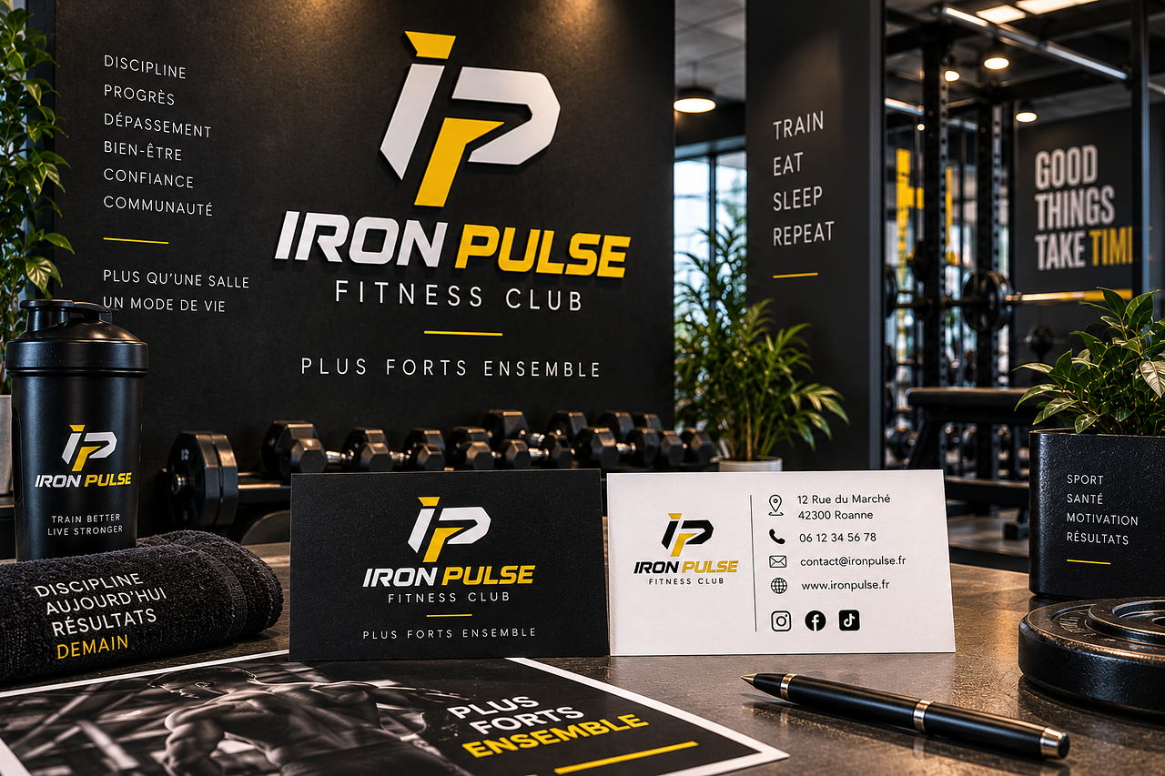 IRON PULSE – Identité visuelle Fitness
