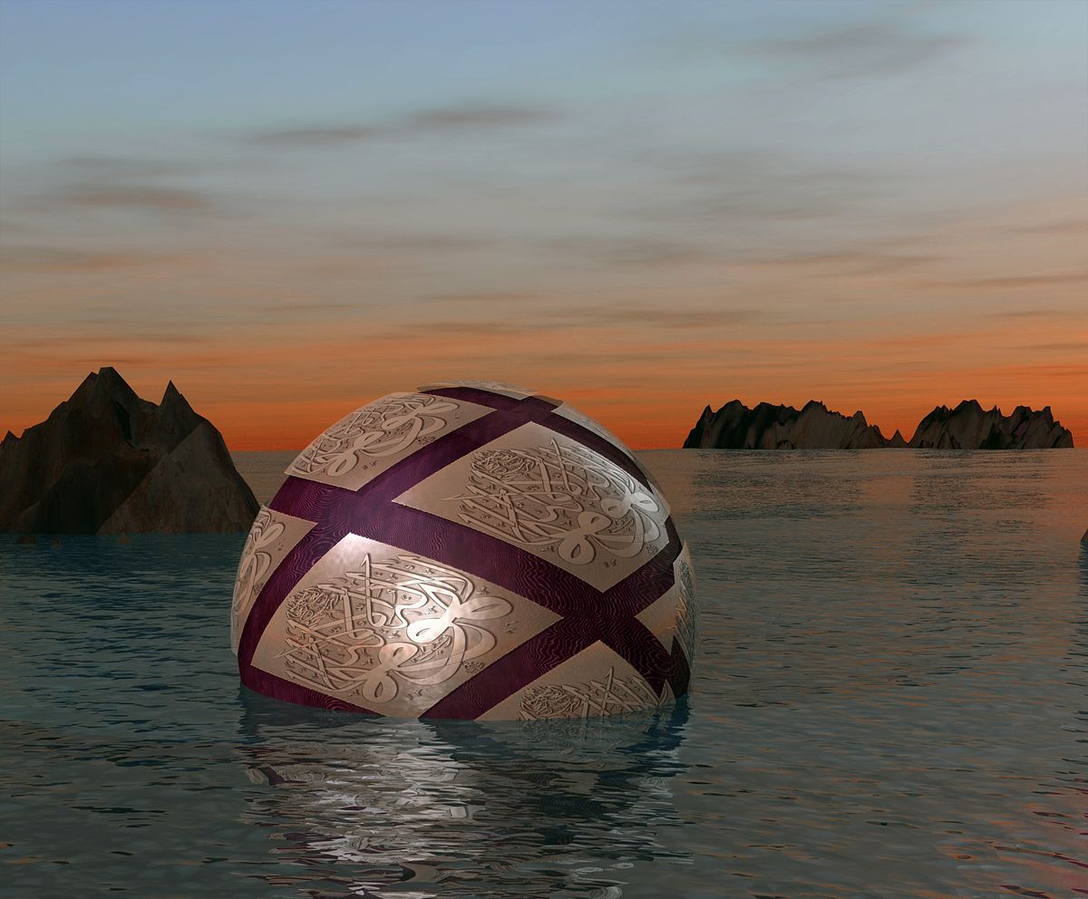 Sphere sur mer