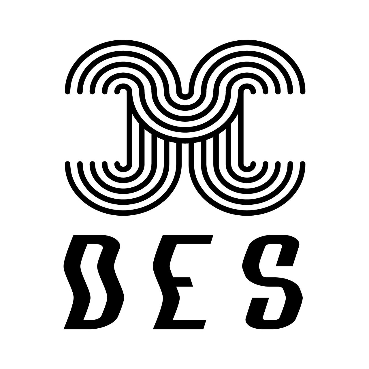 Logo typographique rétro-futuriste – “DES”