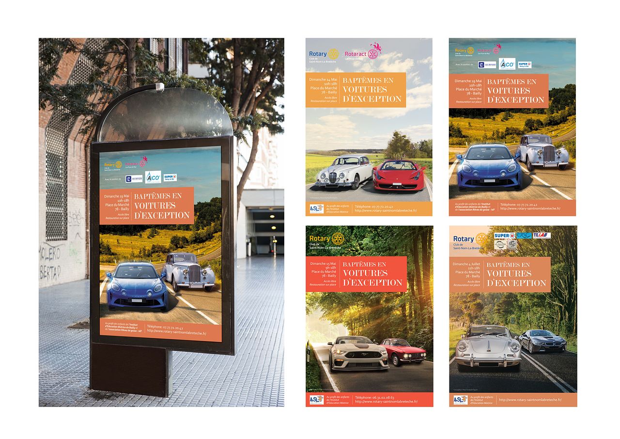 Affiche Baptêmes en voitures d'exception - Rotary
