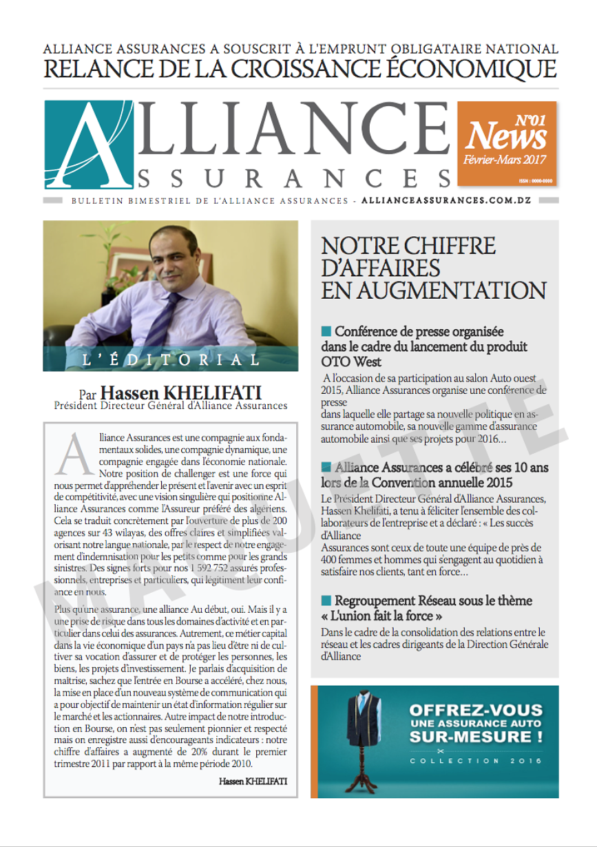 Revue interne Alliance Assurances