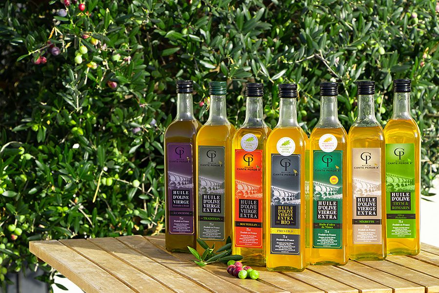 Bouteilles d’huile d’olive