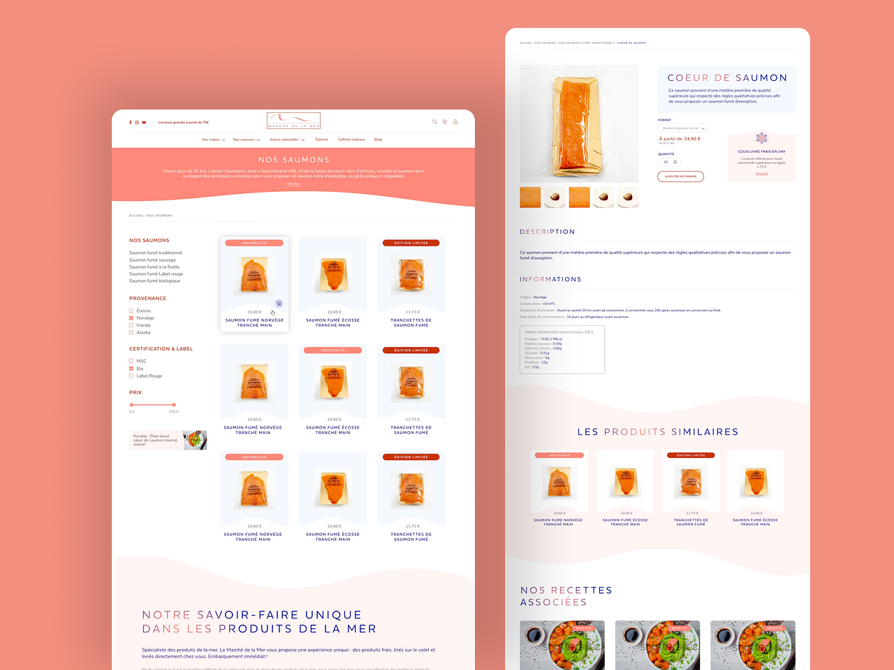 Refonte du site e-commerce Le Marché de la mer