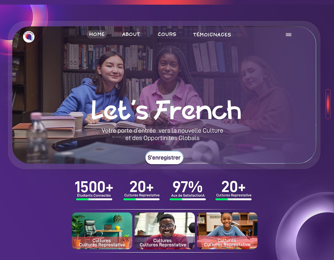 DESIGN UI SITE COURS EN LIGNE