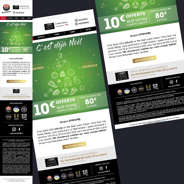 Emailing Sport 2000 – Opération Noël