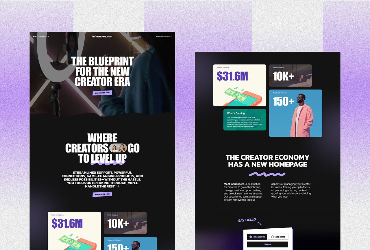 Influencers - Site internet