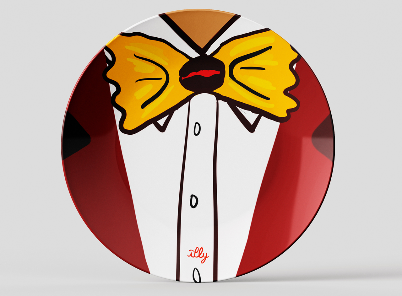 Illustration sur une assiette