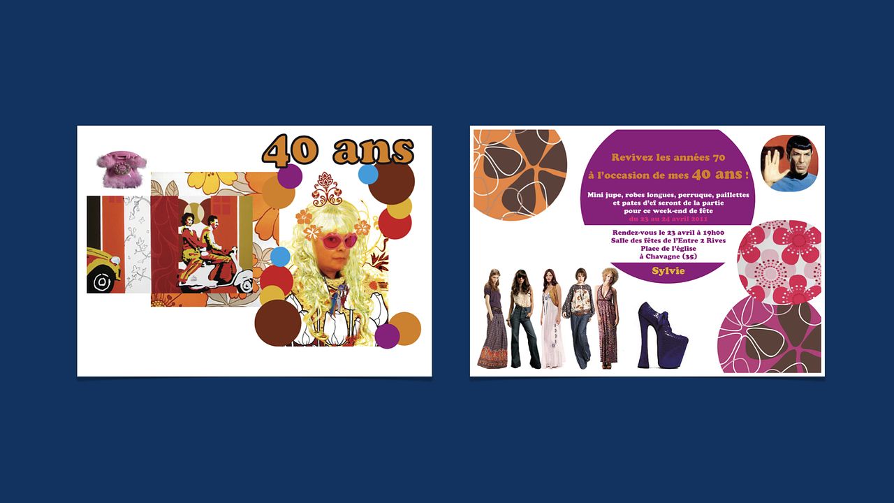 Faire part Anniversaire Années 70