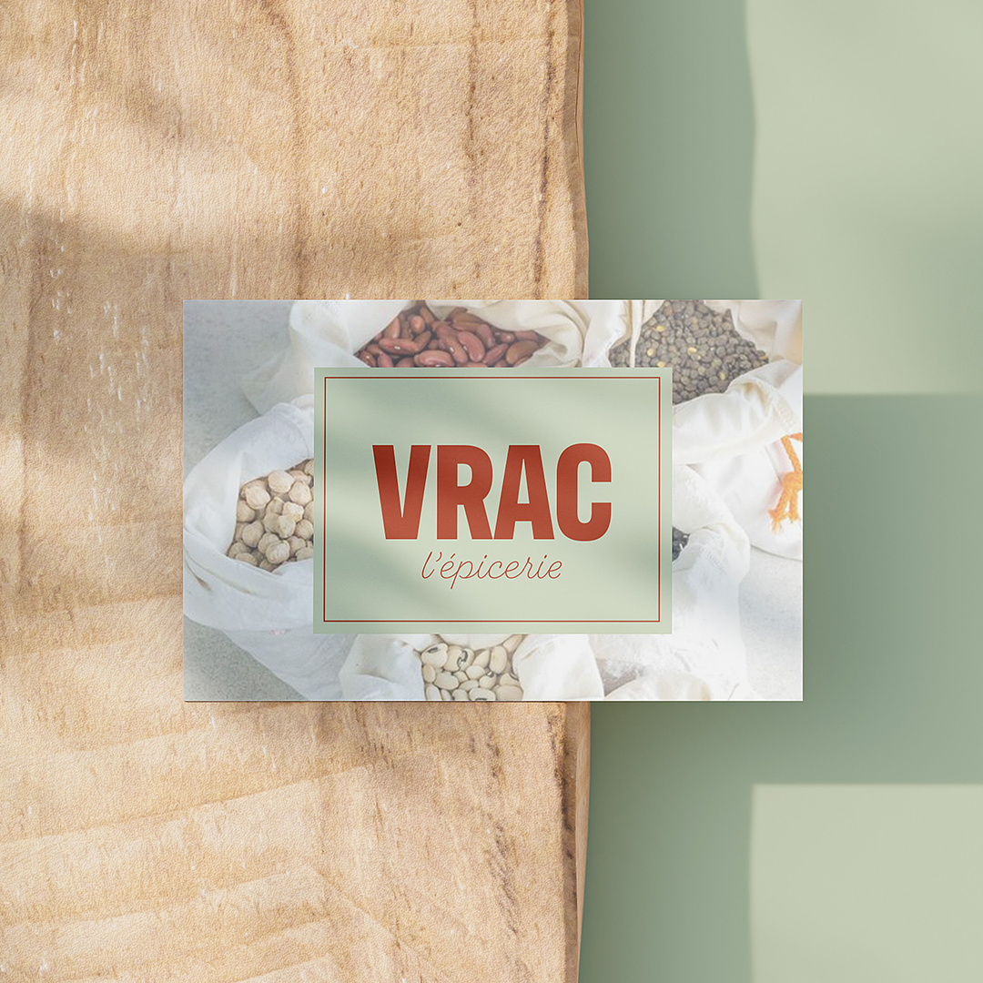 Carte de visite pour une épicerie en vrac